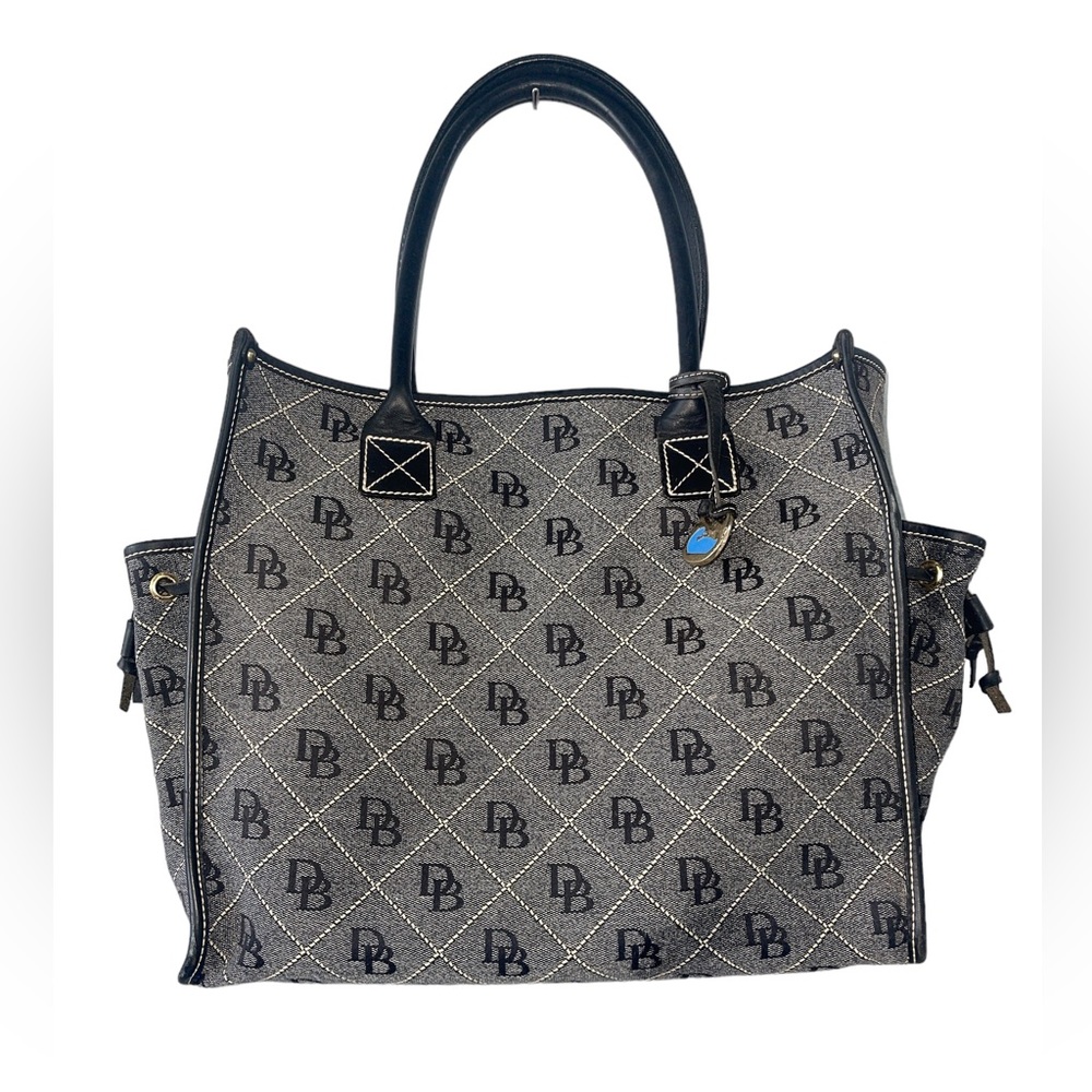 Dooney & Bourke Large Grey/Black Monogram Tote